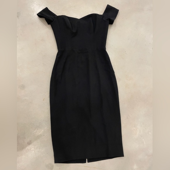 Dress The Population Bailey Off The Shoulder Dress Womens Small Black Boning - Picture 14 of 16